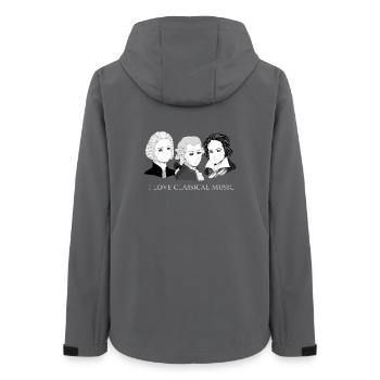 Bach - Mozart - Beethoven: J'aime la musique classique - Veste softshell femme recyclée Stanley/Stella - charbon - Dos - AI Model Female 172 light (172cm)