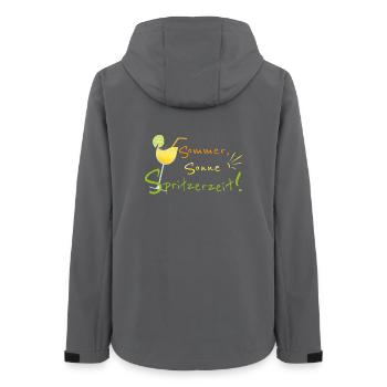 Sommer, Sonne, Spritzerzeit! Weinglas - Frauen Recycelte Softshelljacke von Stanley/Stella - Anthrazit - Hinten - AI Model Female 172 light (172cm)