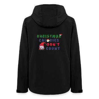 Festive Christmas Calories Don't Count T-shirt - Women’s Recycled Softshell Jacket by Stanley/Stella - black - Back - AI Model Female 172 light (172cm)