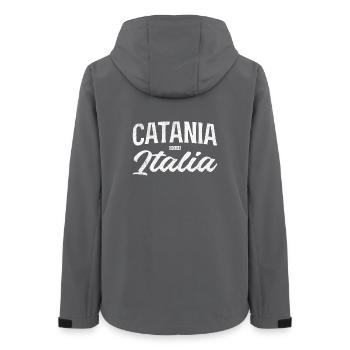 Catania Italia Vintage Script - Women’s Recycled Softshell Jacket by Stanley/Stella - anthracite - Back - AI Model Female 172 light (172cm)
