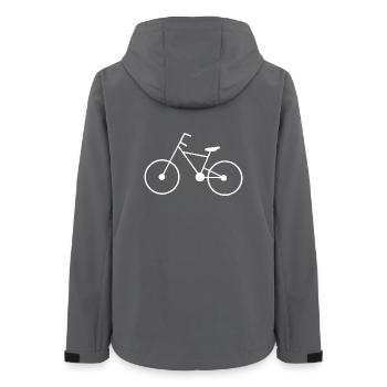 Fahrrad weiß Radfahrer Fahrrad fahren - Frauen Recycelte Softshelljacke von Stanley/Stella - Anthrazit - Hinten - AI Model Female 172 light (172cm)