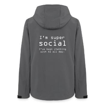 KI Social Chat Motivationsdesign - Frauen Recycelte Softshelljacke von Stanley/Stella - Anthrazit - Hinten - AI Model Female 172 light (172cm)