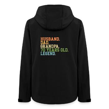 Ehemann Papa Opa 70 Jahre alte Legende - Frauen Recycelte Softshelljacke von Stanley/Stella - Schwarz - Hinten - AI Model Female 172 light (172cm)
