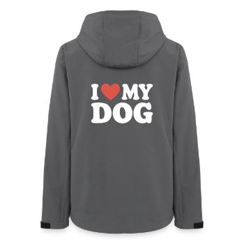 I love my dog Hundeliebe - Frauen Recycelte Softshelljacke von Stanley/Stella - Anthrazit - Hinten - AI Model Female 172 light (172cm)
