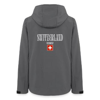 Héritage suisse, j’adore la Suisse - Veste softshell femme recyclée Stanley/Stella - charbon - Dos - AI Model Female 172 light (172cm)