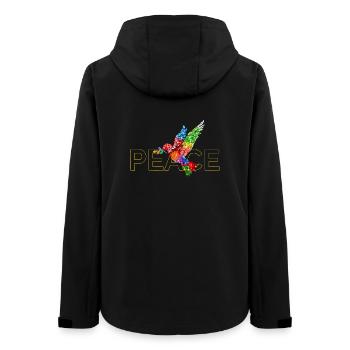 Peace - Women’s Recycled Softshell Jacket by Stanley/Stella - black - Back - AI Model Female 172 light (172cm)