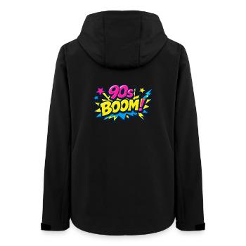 90s Boom Comic Explosion - Women’s Recycled Softshell Jacket by Stanley/Stella - black - Back - AI Model Female 172 light (172cm)