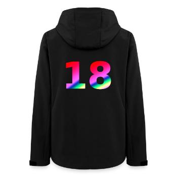 oberteile geburtstag, 18 rosatöne farbverlauf - Frauen Recycelte Softshelljacke von Stanley/Stella - Schwarz - Hinten - AI Model Female 172 light (172cm)