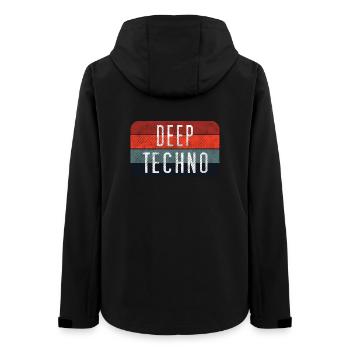 Rayures dégradées techno profondes - Veste softshell femme recyclée Stanley/Stella - noir - Dos - AI Model Female 172 light (172cm)