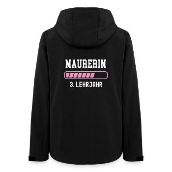 Maurerin Ausbildung 3 Lehrjahr Maurer Lehre - Frauen Recycelte Softshelljacke von Stanley/Stella - Schwarz - Hinten - AI Model Female 172 light (172cm)