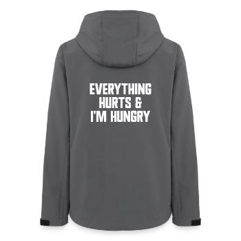 Alles tut weh und ich habe Hunger. Lustiges Workou - Frauen Recycelte Softshelljacke von Stanley/Stella - Anthrazit - Hinten - AI Model Female 172 light (172cm)