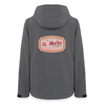 St Moritz Mountain Ski-Marke - Frauen Recycelte Softshelljacke von Stanley/Stella - Anthrazit - Hinten - AI Model Female 172 light (172cm)