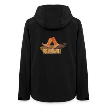 Square Dance - Cowboystiefel auf dem Parkett - Frauen Recycelte Softshelljacke von Stanley/Stella - Schwarz - Hinten - AI Model Female 172 light (172cm)