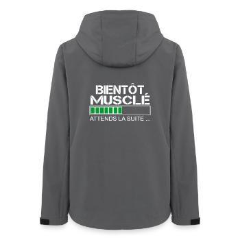 Bientot musclé (blanc et vert) - Veste softshell femme recyclée Stanley/Stella - charbon - Dos - AI Model Female 172 light (172cm)