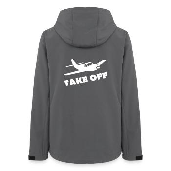 TAKE OFF - Women’s Recycled Softshell Jacket by Stanley/Stella - anthracite - Back - AI Model Female 172 light (172cm)