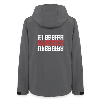 Alberico t-shirt gift t-shirt stacked text - Women’s Recycled Softshell Jacket by Stanley/Stella - anthracite - Back - AI Model Female 172 light (172cm)