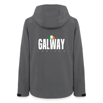 Galway Ireland Distressed Text Logo - Women’s Recycled Softshell Jacket by Stanley/Stella - anthracite - Back - AI Model Female 172 light (172cm)