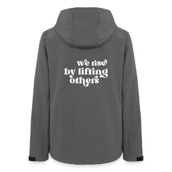 We Rise By Lifting Others Inspirational Quote - Women’s Recycled Softshell Jacket by Stanley/Stella - anthracite - Back - AI Model Female 172 light (172cm)