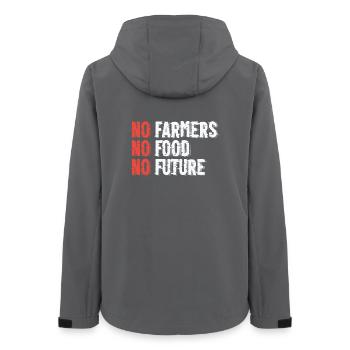 Landwirtschaftliches Zukunftsmotiv - Frauen Recycelte Softshelljacke von Stanley/Stella - Anthrazit - Hinten - AI Model Female 172 light (172cm)