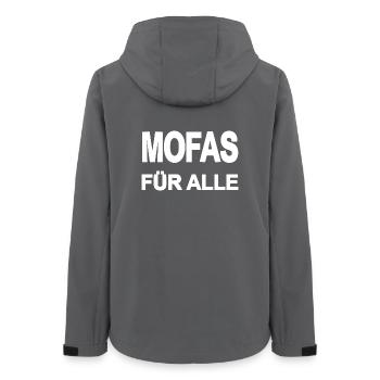 Moped - Women’s Recycled Softshell Jacket by Stanley/Stella - anthracite - Back - AI Model Female 172 light (172cm)