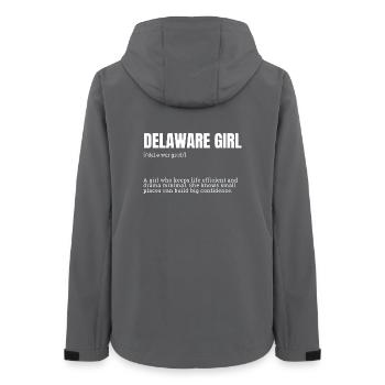 Delaware Girl Schriftzug - Frauen Recycelte Softshelljacke von Stanley/Stella - Anthrazit - Hinten - AI Model Female 172 light (172cm)