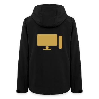 Minimal PC Setup Icon – Gamer Design - Women’s Recycled Softshell Jacket by Stanley/Stella - black - Back - AI Model Female 172 light (172cm)