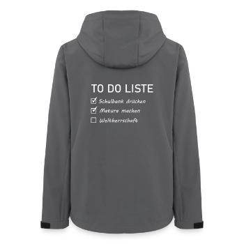 MATURA Spruch  - Frauen Recycelte Softshelljacke von Stanley/Stella - Anthrazit - Hinten - AI Model Female 172 light (172cm)