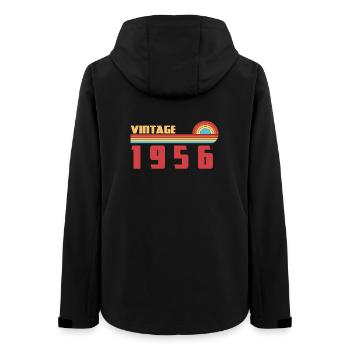 70 Jahre altes Schul-Tee Geboren 1956 - Frauen Recycelte Softshelljacke von Stanley/Stella - Schwarz - Hinten - AI Model Female 172 light (172cm)