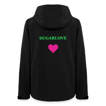 SUGARLOVE Heart Banner Neon-Green - Women’s Recycled Softshell Jacket by Stanley/Stella - black - Back - AI Model Female 172 light (172cm)
