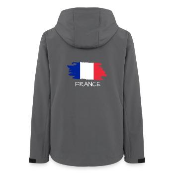 Drapeau français - Veste softshell femme recyclée Stanley/Stella - charbon - Dos - AI Model Female 172 light (172cm)