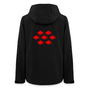 T-shirt poisson, T-shirt poisson, pêche au poisson - Veste softshell femme recyclée Stanley/Stella - noir - Dos - AI Model Female 172 light (172cm)