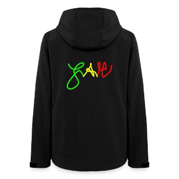 Jah en Trio couleurs Rouge Or Vert - Veste softshell femme recyclée Stanley/Stella - noir - Dos - AI Model Female 172 light (172cm)