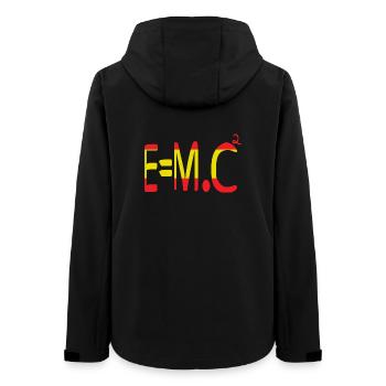 E=m.c² Masse et énergie en rouge et jaune - Veste softshell femme recyclée Stanley/Stella - noir - Dos - AI Model Female 172 light (172cm)