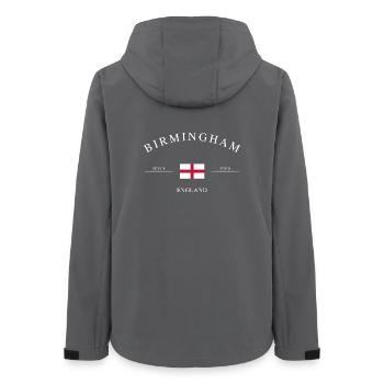 Birmingham England – Holiday Souvenir &amp; Gift - Women’s Recycled Softshell Jacket by Stanley/Stella - anthracite - Back - AI Model Female 172 light (172cm)