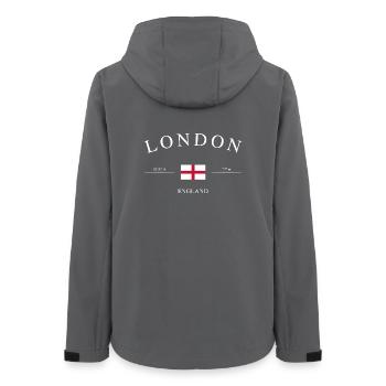 London England – Holiday Souvenir & Gift - Women’s Recycled Softshell Jacket by Stanley/Stella - anthracite - Back - AI Model Female 172 light (172cm)
