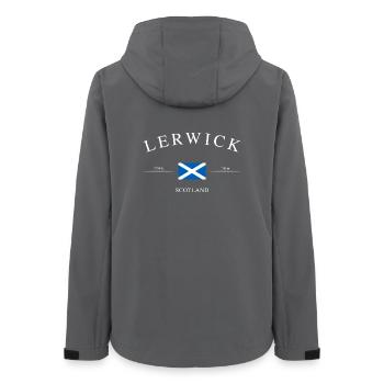 Lerwick Scotland – Holiday Souvenir &amp; Gift - Women’s Recycled Softshell Jacket by Stanley/Stella - anthracite - Back - AI Model Female 172 light (172cm)