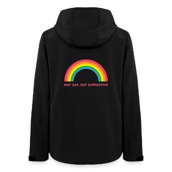 Vintage Retro Regenbogen Sterne – Supportive - Frauen Recycelte Softshelljacke von Stanley/Stella - Schwarz - Hinten - AI Model Female 172 light (172cm)