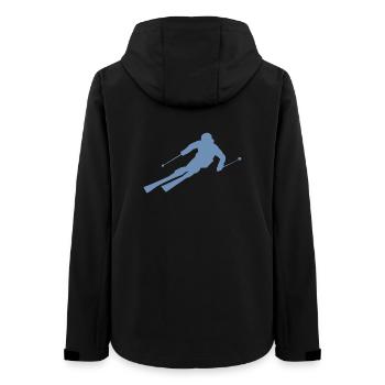 Minimalist Skier Silhouette Winter Sports - Women’s Recycled Softshell Jacket by Stanley/Stella - black - Back - AI Model Female 172 light (172cm)