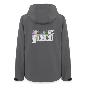 You Are Enough Self Love Motivational Quote - Women’s Recycled Softshell Jacket by Stanley/Stella - anthracite - Back - AI Model Female 172 light (172cm)