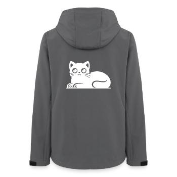Dessin mignon de style tatouage de chat chat - Veste softshell femme recyclée Stanley/Stella - charbon - Dos - AI Model Female 172 light (172cm)