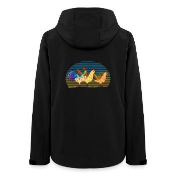 Coq et poules - Veste softshell femme recyclée Stanley/Stella - noir - Dos - AI Model Female 172 light (172cm)
