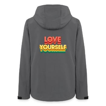 Amour de soi rétro arc en ciel - Veste softshell femme recyclée Stanley/Stella - charbon - Dos - AI Model Female 172 light (172cm)