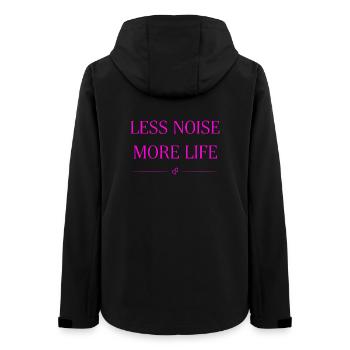 Less Noise More Life Spruch Statement Shirt Decal - Frauen Recycelte Softshelljacke von Stanley/Stella - Schwarz - Hinten - AI Model Female 172 light (172cm)