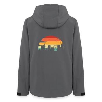 Sunset Skyline Farbverlauf - Frauen Recycelte Softshelljacke von Stanley/Stella - Anthrazit - Hinten - AI Model Female 172 light (172cm)