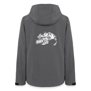 Moto Montagnes Dolomites Free Freedom Biker Logo - Veste softshell femme recyclée Stanley/Stella - charbon - Dos - AI Model Female 172 light (172cm)