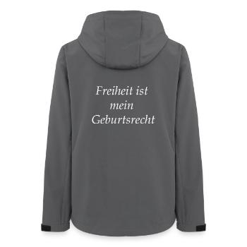 Freedom is my birthright - Women’s Recycled Softshell Jacket by Stanley/Stella - anthracite - Back - AI Model Female 172 light (172cm)