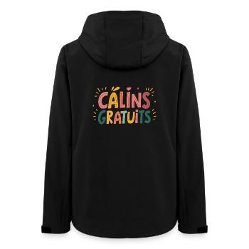 Free Hugs farbenfrohe, festliche Gestaltung - Frauen Recycelte Softshelljacke von Stanley/Stella - Schwarz - Hinten - AI Model Female 172 light (172cm)