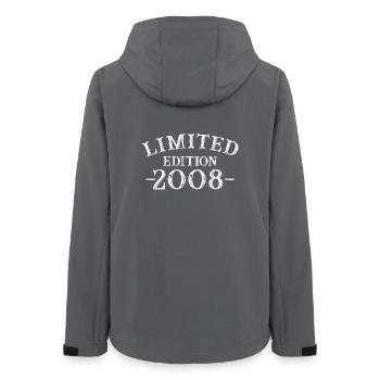 2008 Jahrgang 2008 Geburtstagsgeschenk - Frauen Recycelte Softshelljacke von Stanley/Stella - Anthrazit - Hinten - AI Model Female 172 light (172cm)