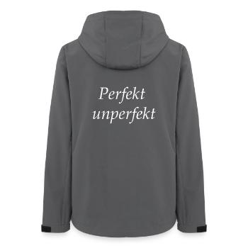 Perfect Imperfect Typesetting - Women’s Recycled Softshell Jacket by Stanley/Stella - anthracite - Back - AI Model Female 172 light (172cm)