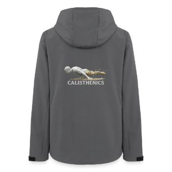 Calisthénie Planche - Statue grecque - Veste softshell femme recyclée Stanley/Stella - charbon - Dos - AI Model Female 172 light (172cm)